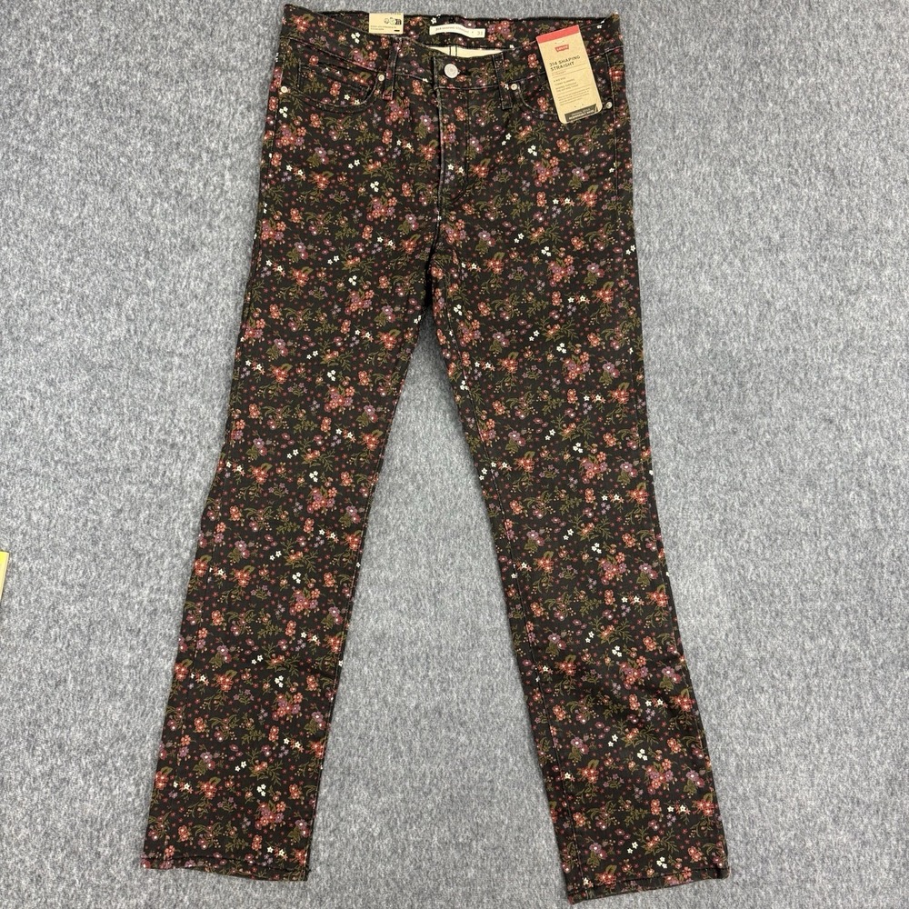 Levi's 314 Shaping Straight Floral Jeans Women's 31x30 Mid Rise NWT HyperSoft